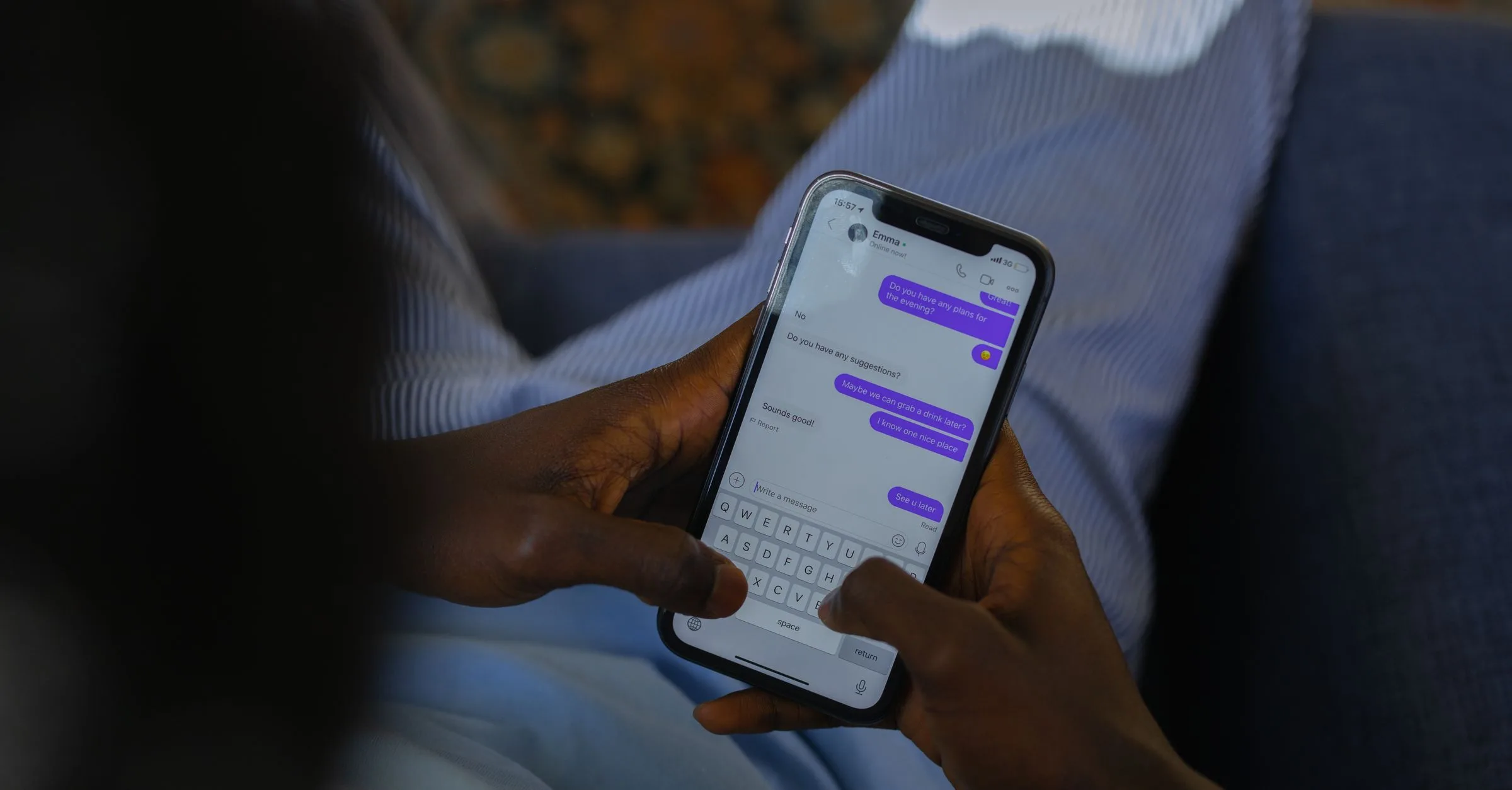 Sales conversation on WhatsApp logged against a CRM lead record