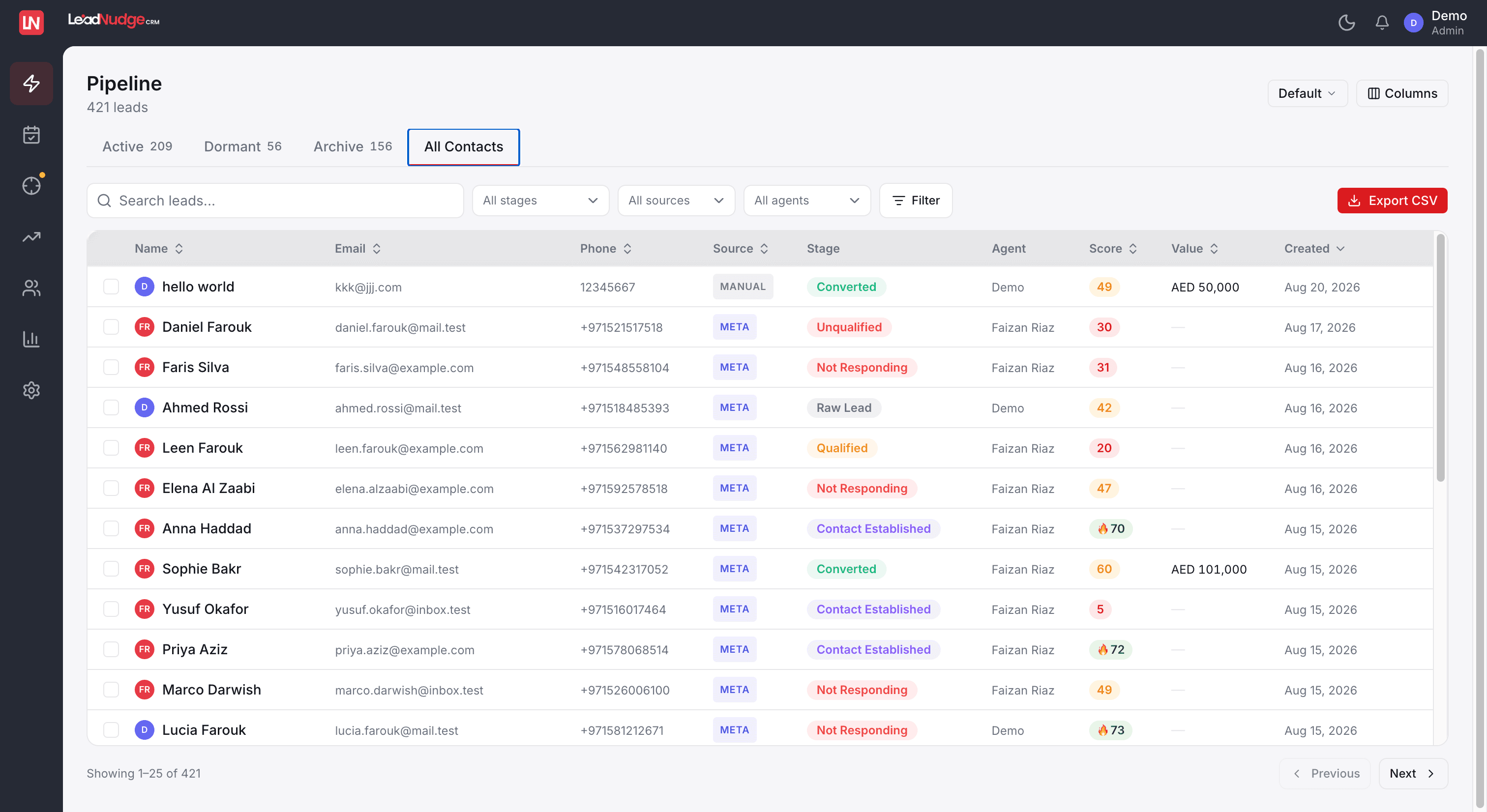 Importing Leads (CSV) screenshot